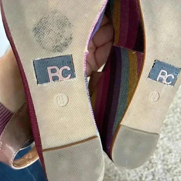 BC Because I Wear Rose Colored Glasses Rainbow Purple Wedge Size 8.5 - Picture 9 of 13